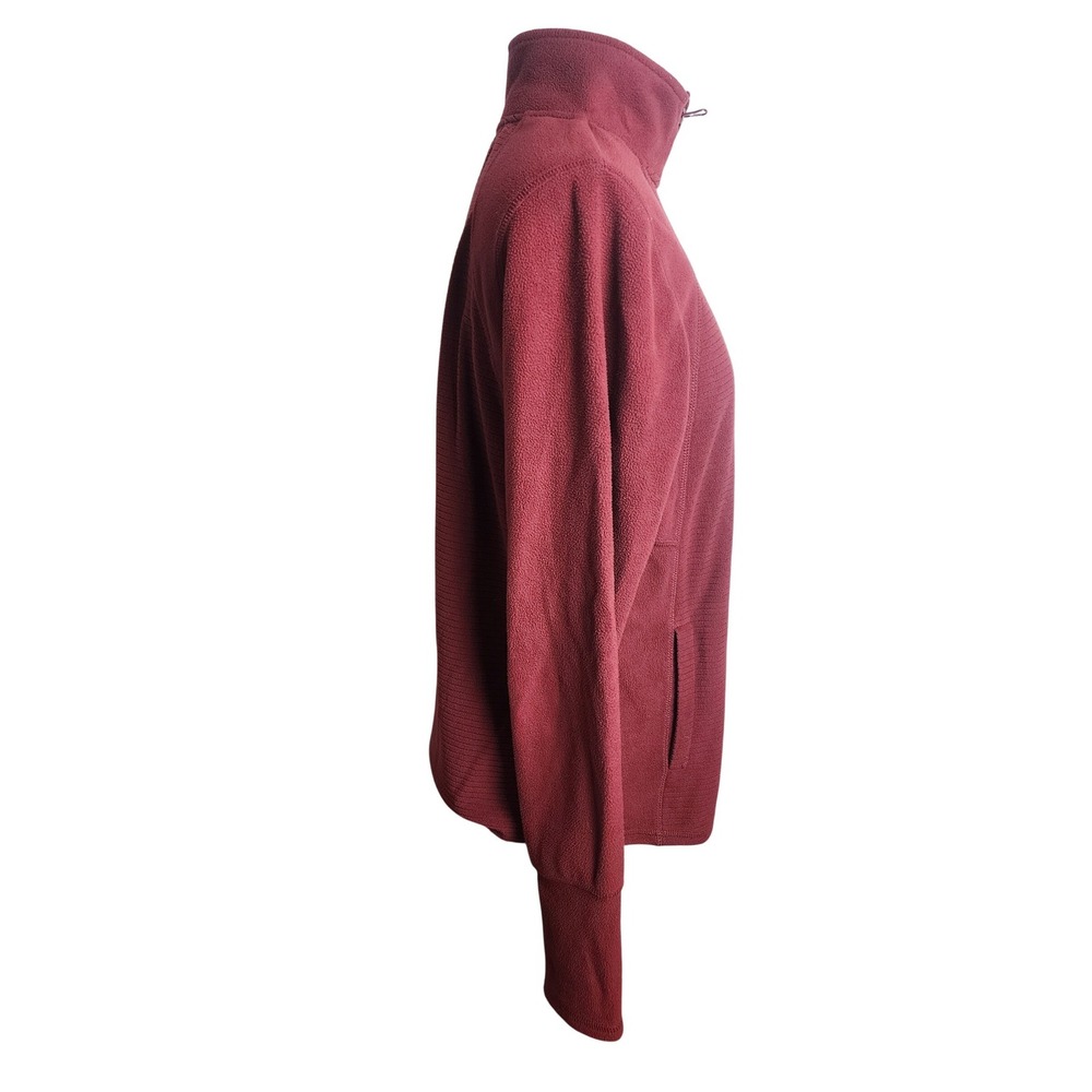 St Johns Bay Active Womens Burgundy Quarter Zip Fleece Pullover Ribbed‎ Medium - Picture 3 of 7
